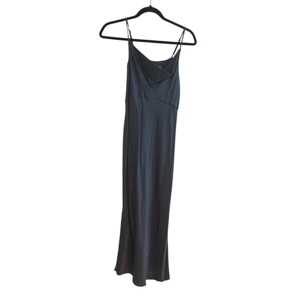 By Anthropologie Elyse Cowl Neck Slip Dress Carbon Gray Size XS - Picture 2 of 5